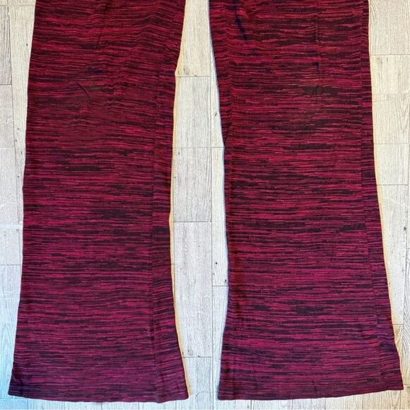 Retro, Red, Sheer, Fold Over Waist, Flare Yoga, Lounge Pants - Picture 5 of 10